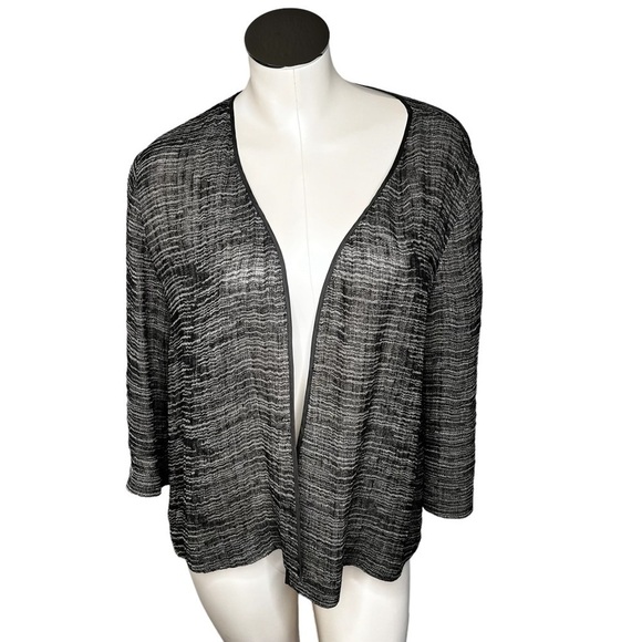 EILEEN FISHER Organic Linen Silk Kimono Open Front Cardigan Jacket Size Small - Picture 3 of 16